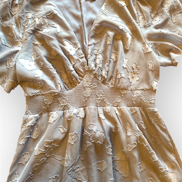 Baltic Born June Blue Floral Flutter Sleeve Midi Dress Large - Picture 4 of 6